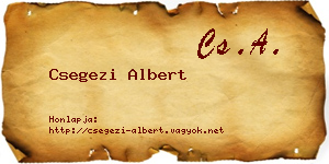 Csegezi Albert névjegykártya