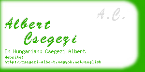 albert csegezi business card